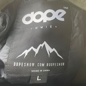 DOPE Army Green 2 piece ski snowboard suit Great Condition L